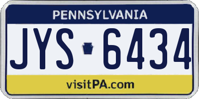 PA license plate JYS6434
