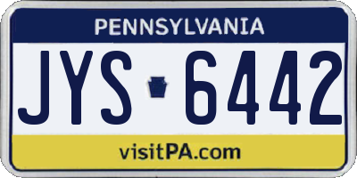PA license plate JYS6442