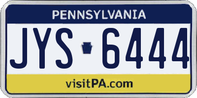 PA license plate JYS6444