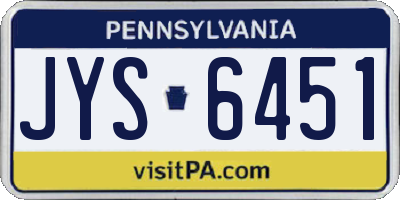 PA license plate JYS6451