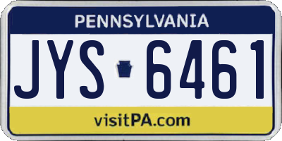 PA license plate JYS6461