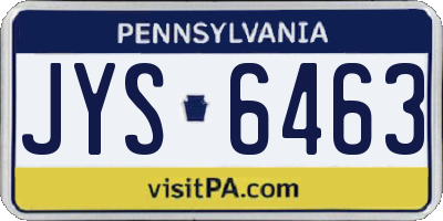 PA license plate JYS6463