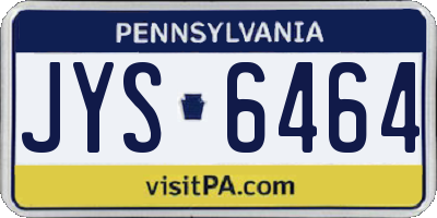 PA license plate JYS6464