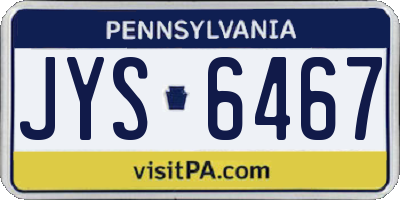 PA license plate JYS6467