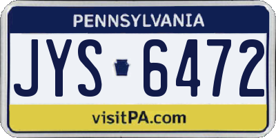 PA license plate JYS6472