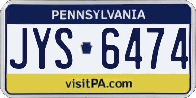 PA license plate JYS6474