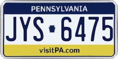 PA license plate JYS6475