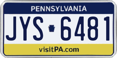 PA license plate JYS6481