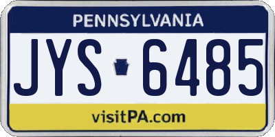 PA license plate JYS6485