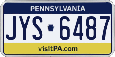 PA license plate JYS6487