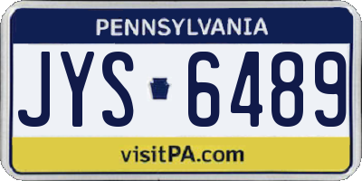 PA license plate JYS6489
