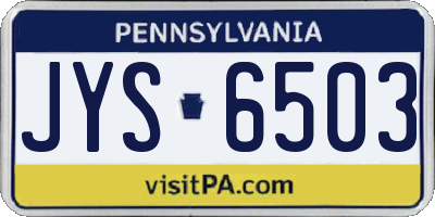 PA license plate JYS6503