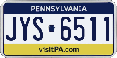 PA license plate JYS6511