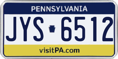 PA license plate JYS6512