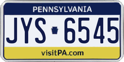 PA license plate JYS6545