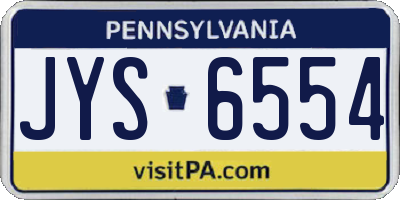 PA license plate JYS6554