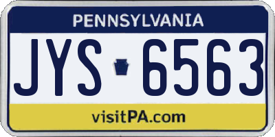 PA license plate JYS6563