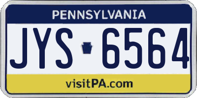 PA license plate JYS6564