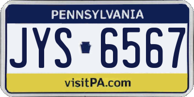 PA license plate JYS6567