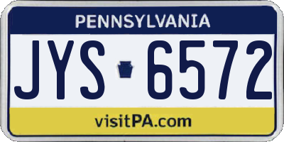 PA license plate JYS6572
