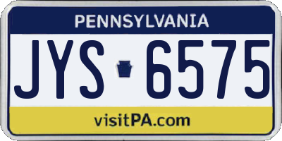 PA license plate JYS6575