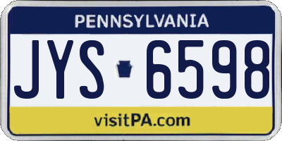 PA license plate JYS6598