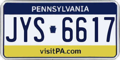 PA license plate JYS6617
