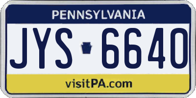 PA license plate JYS6640