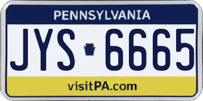 PA license plate JYS6665