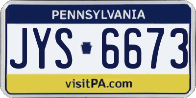 PA license plate JYS6673