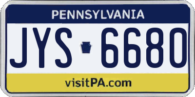 PA license plate JYS6680
