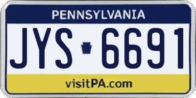 PA license plate JYS6691