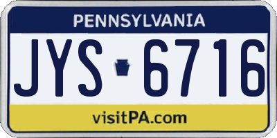 PA license plate JYS6716
