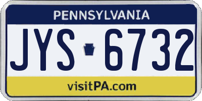 PA license plate JYS6732