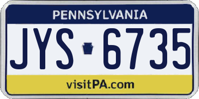 PA license plate JYS6735