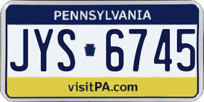PA license plate JYS6745