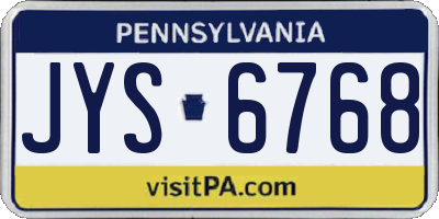 PA license plate JYS6768