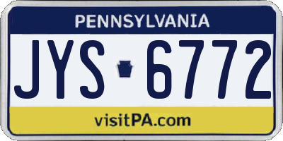 PA license plate JYS6772
