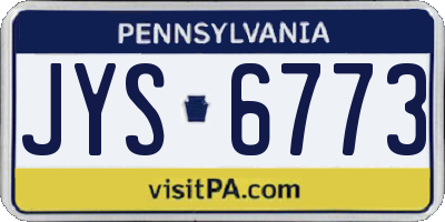 PA license plate JYS6773