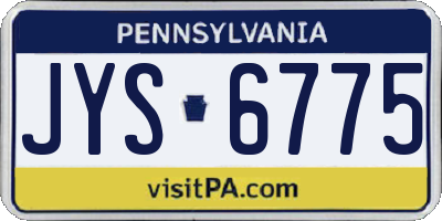 PA license plate JYS6775