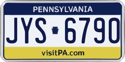PA license plate JYS6790