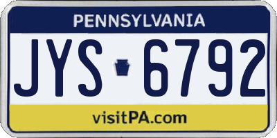 PA license plate JYS6792