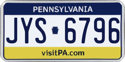PA license plate JYS6796