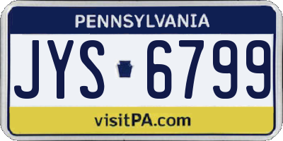 PA license plate JYS6799