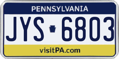 PA license plate JYS6803