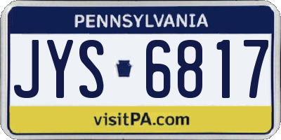 PA license plate JYS6817