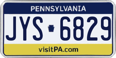 PA license plate JYS6829