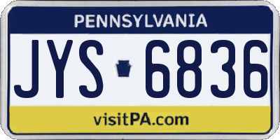 PA license plate JYS6836