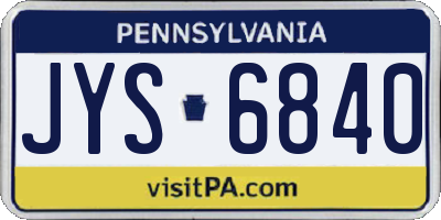PA license plate JYS6840