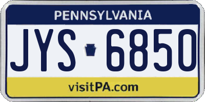 PA license plate JYS6850